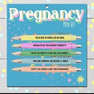 Pregnancy Humor Pen Set Ballpoint Pens Mom to Be Baby Shower Gift Cute NWOT